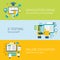 Flat online education e-learning study exam infographic concept