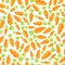 Flat orange carrot vegetable seamless pattern