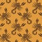 Flat orange pattern with brown stylized scorpions