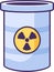 Flat Outline Hazardous Waste Radioactive Material