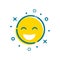 Flat outline smile icon