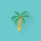 Flat palm icon on blue background
