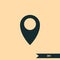 Flat paper cut style icon of map pointer