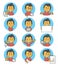 Flat people icons with business characters.