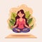 Flat people meditating illustration Vector illustration.