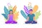 Flat people meditating illustration Vector illustration.