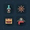 Flat pirate icons