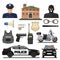 Flat Police Icon Set