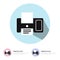 Flat printer icon for mobile applications or websites