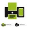 Flat printer icon for mobile applications or websites