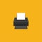 Flat printer icon vector isoalted on color background