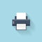 Flat printer web internet icon.