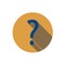 Flat question mark icon.