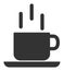 Flat Raster Coffee Mug Icon
