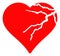 Flat Raster Corrupted Love Heart Icon