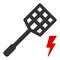 Flat Raster Electric Fly Killer Icon
