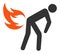 Flat Raster Fire Farting Icon