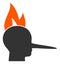 Flat Raster Fired Liar Icon