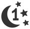 Flat Raster First Moon Night Icon