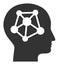 Flat Raster Human Neural Network Icon