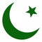 Flat Raster Muslim Moon Icon