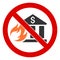 Flat Raster No Burning Bank Icon