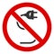 Flat Raster No Electrical Cord Icon