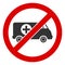 Flat Raster No Emergency Car Icon