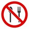 Flat Raster No Food Utensils Icon