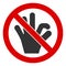 Flat Raster No Okay Gesture Icon