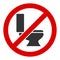 Flat Raster No Toilet Bowl Icon