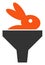 Flat Raster Rabbit Puree Funnel Icon