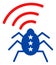 Flat Raster Radio Bug Icon in American Democratic Colors with Stars