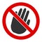 Flat Raster Restricted Hand Icon