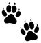 Flat Raster Tiger Footprints Icon