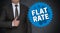 Flat rate concept and businessman with thumbs up