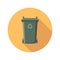 Flat recycling wheelie bin icon, vector