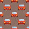 Flat red car vehicle type design sedan seamless pattern