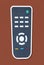 Flat remote control icon on brown background