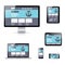 Flat responsive web development vector illustratio