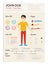 Flat Resume with Infographics