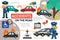 Flat Road Accident Infographic Template
