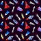 Flat rocket seamless pattern.