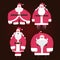 flat santa claus character collection vector design