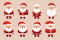 Flat Santa Claus characters collection