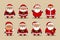 Flat Santa Claus characters collection