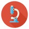 Flat Science and Medicine Laboratory Microscope Circle Icon with