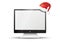 Flat screen tv with santa claus hat
