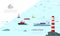 Flat Sea Transport Colorful Template