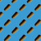 flat seamless pattern of peeled corn on a blue background